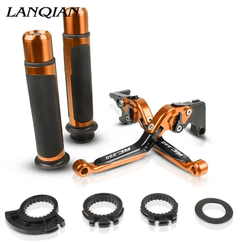 

Motorcycle Accessories CNC Adjustable Brake Clutch Levers And Handle Grips With LOGO For KTM RC390 2013 2014 2015 2016 2017