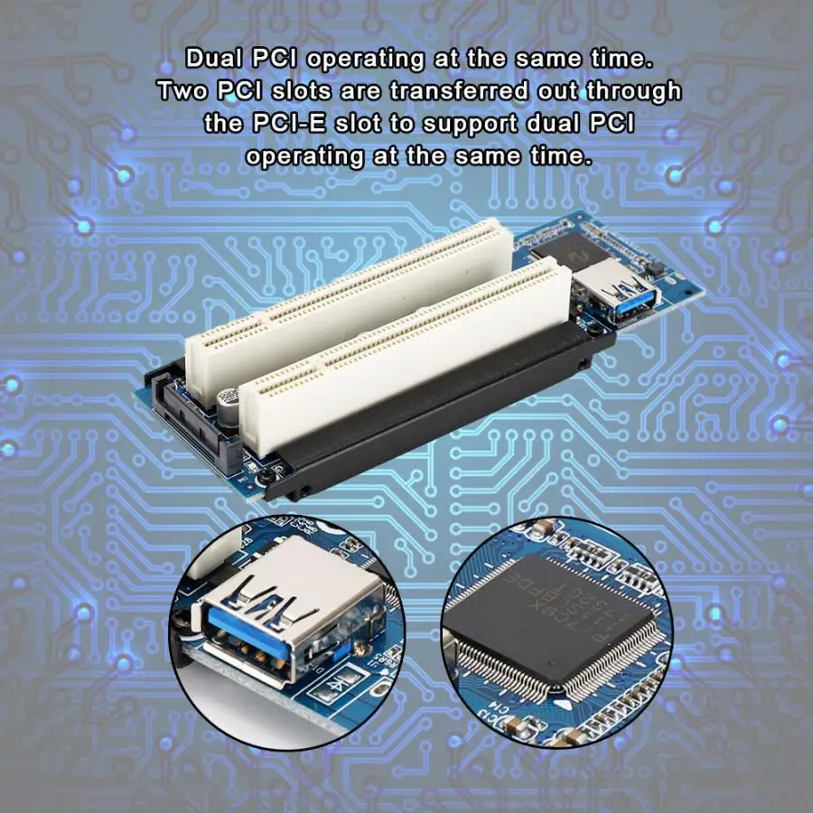 PCI-E для двойной Райзер-карта PCI расширение адаптера для WIN2000/XP/Vista/7/8/Linux