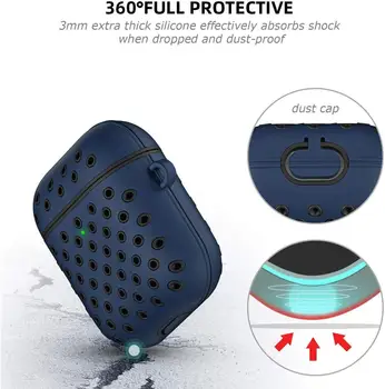 

Honeycomb Dual Color Silicone Earphone Case Cover for Airpods Cooling Protective Shockproof Cover for Airpods Pro with Hook