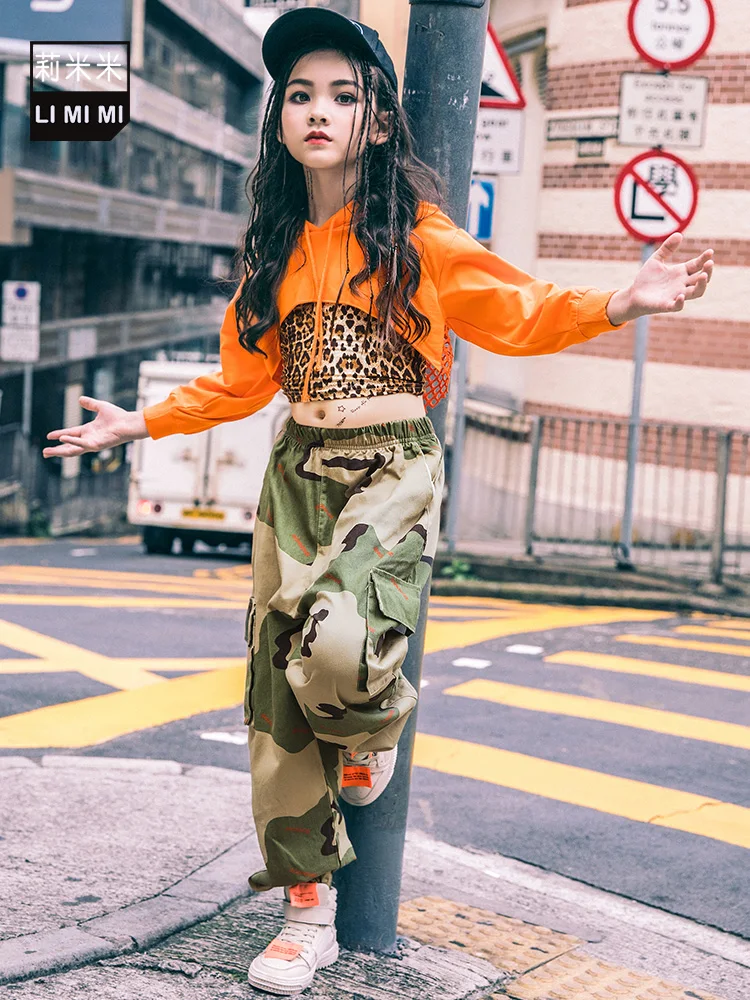 Autumn and Winter Fashion Girl Hip Hop Street Dance Set - Children's Korean Jazz Dance Performance Clothing - Loose Catwalk Costume image 3