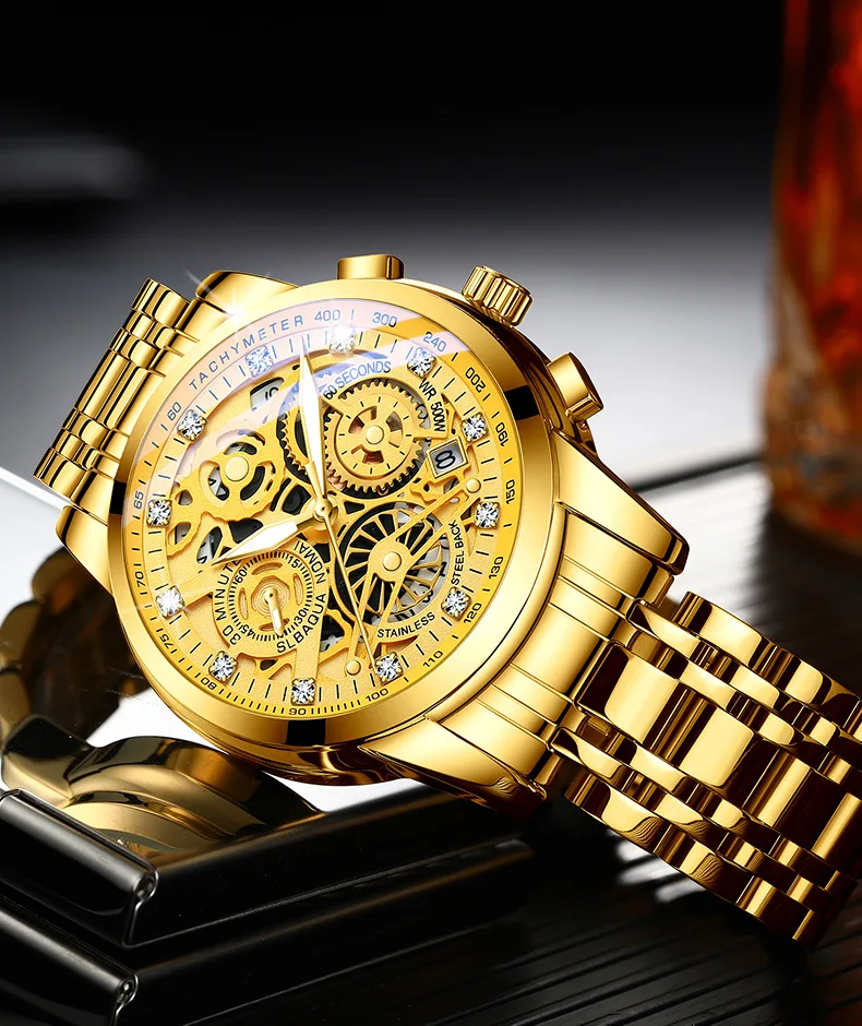 New Fashion Mens Watches with Stainless Steel Strap High Quality Accurate Waterproof Men's Business Watches Four Color