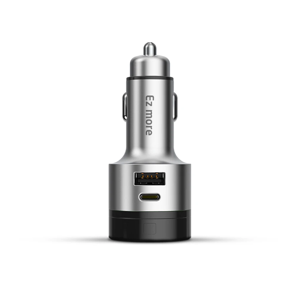 Silver Xiaomi Ez more 2 в 1 XiaoMi Smart Bluetooth автомобильное зарядное устройство+ AI управление музыкой управление Лер QC 3,0 двойной usb type-C автомобиль Быстрая зарядка - Цвет: Silver