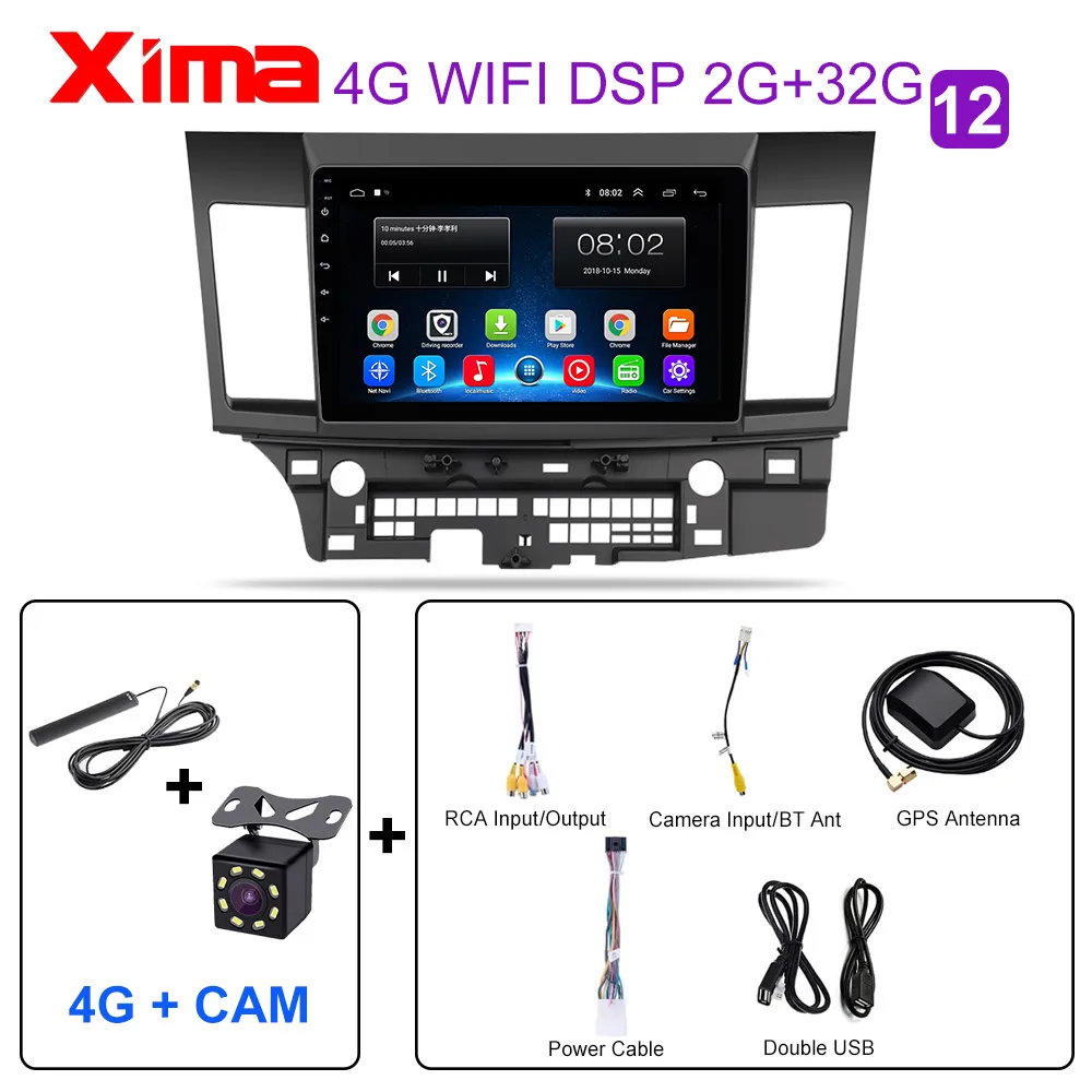 10 Inch 2din Car Android 9.0 Car DVD Player for Mitsubishi Lancer 2008 2009 2010- Car Radio GPS Navigation Multimedia Player - Цвет: RAM 2G YS-4G-CAM