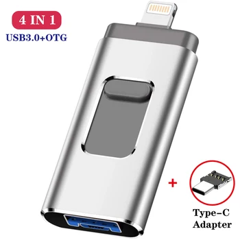 

OTG Usb Flash Drive for iphone 16gb 32gb 64gb 128gb Pendrive USB3.0 for ios / type c / micro USB Smartphone Memory Stick 256gb