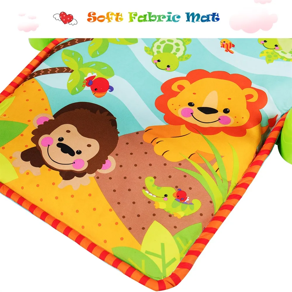 4-in-1 Activity Gym Home Mat Baby Activity Center w/3 Hanging Educational Toys images - 6