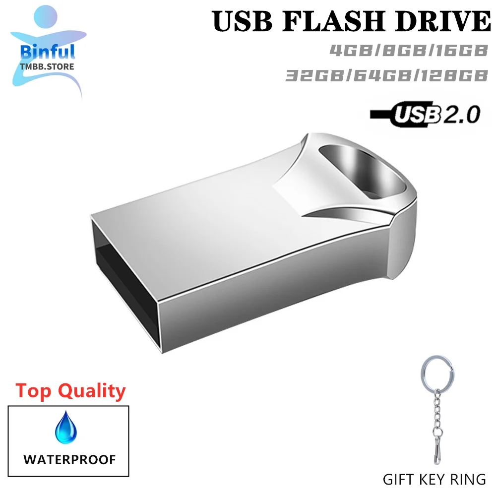 BINFUL Новый мини металлический usb флеш накопитель 4G 8G 16GB 32GB 64GB 128G|USB флэш-накопители|