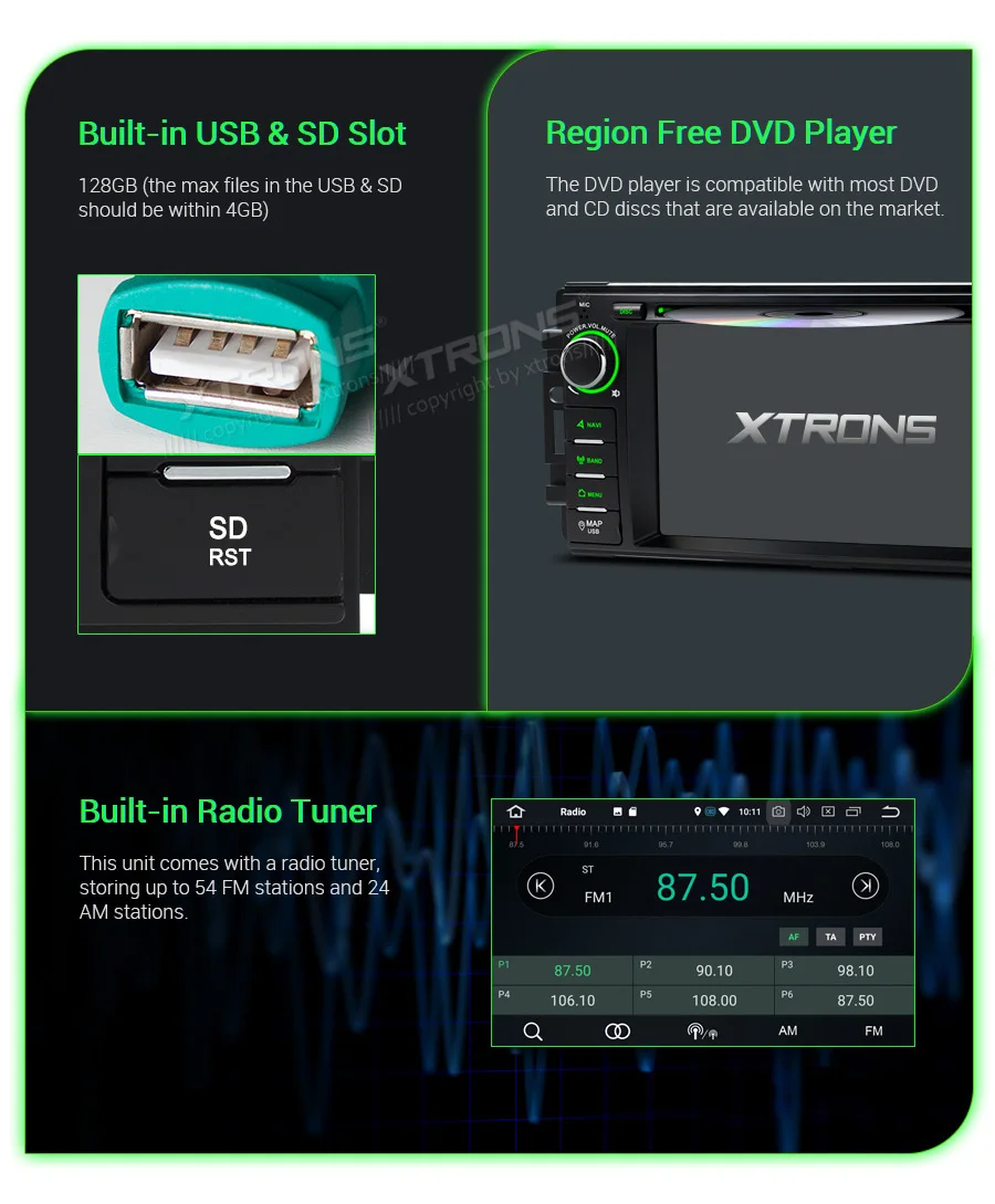 Clearance XTRONS 6.2"Android 9.0 Octa Core 4GB RAM 64GB ROM Car DVD Player Multimedia GPS System TPMS SWC for JEEP for DODGE for Chrysler 20