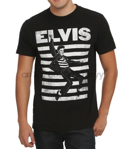 

Elvis Presley JAILHOUSE ROCK T-Shirt NWT Official Elvis Product 100% Authentic Loose Black Men T shirts Homme Tees