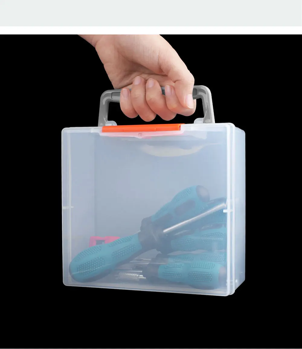 LUXIANZI Plastic Tool Storage Box With Locking Handle Removable Compartment  Repair Hardware Tools Portable Case Shockproof