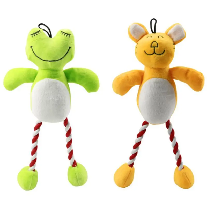 Pet Interactive Chew Toy For Dogs Cartoon Animals Doll With Rope Knots Long Legs For Small Medium Dog Toys Honden Speelgoed