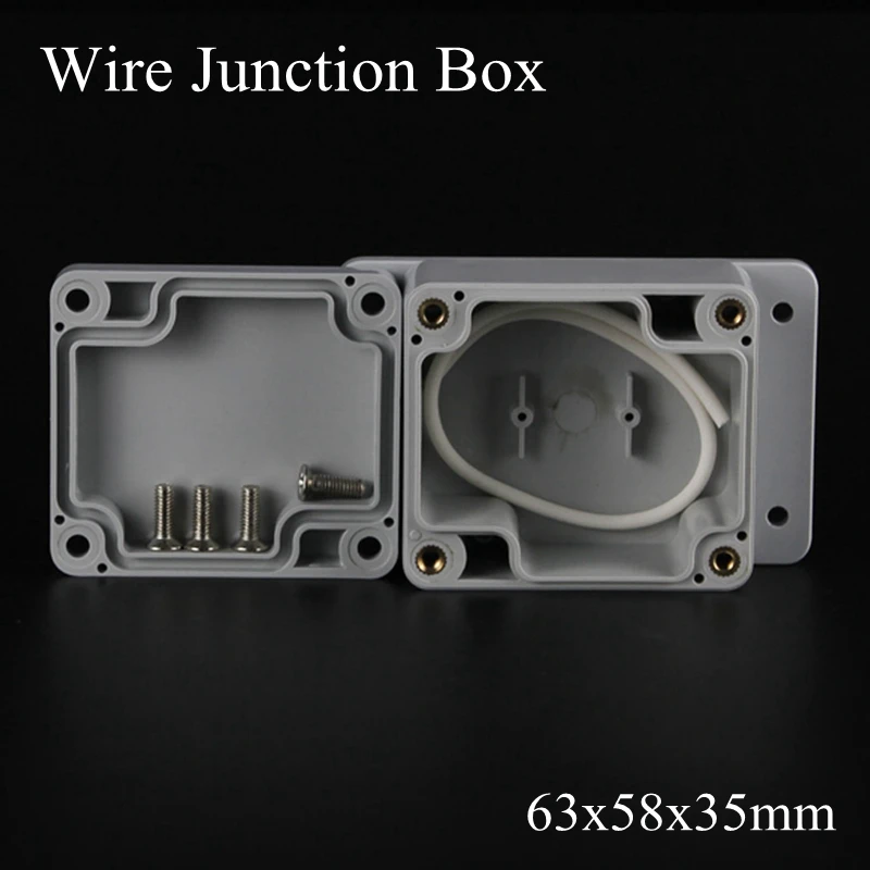 

63x58x35mm ABS IP65 Waterproof Plastic Wire Junction Box With Mounted Distribution Enclosure Project Case Electronic Terminal