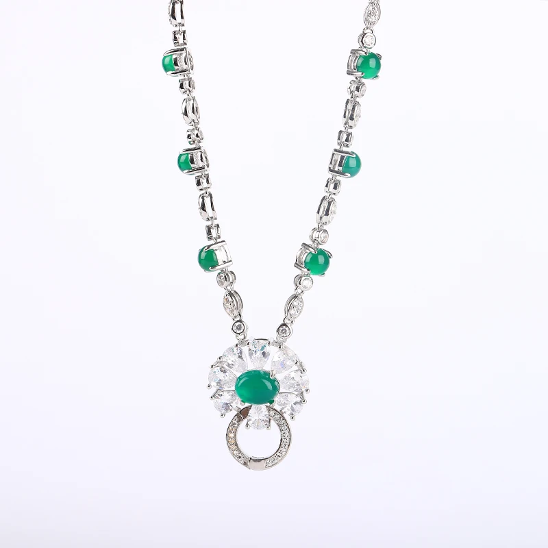

Koraba Natural Green Jade Stone Collar Necklace Ladies Fashion Accessories