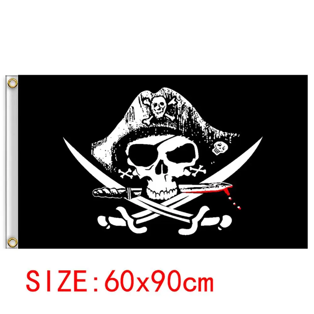 Stock Flag Stock Flag Pirate WITH BANDANA 60x90cm Flag Flag with stock 