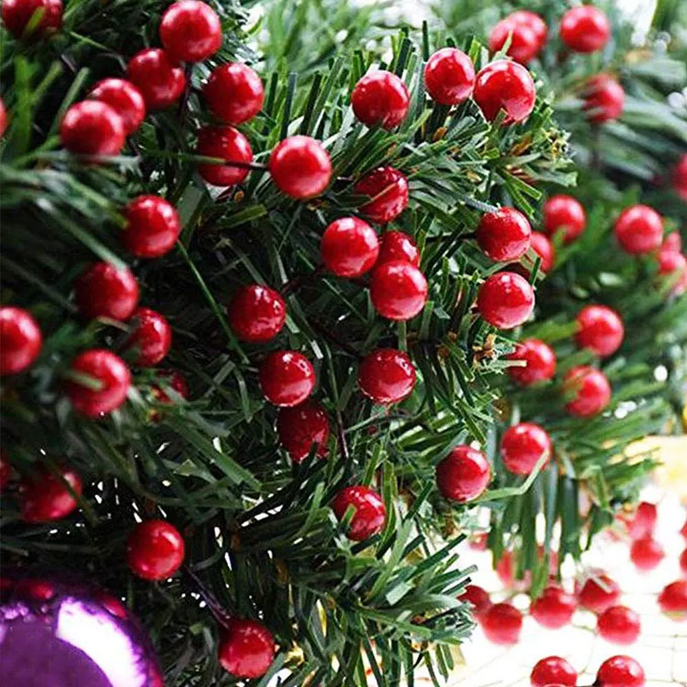 100pcs/set Artificial Red Holly Berry Christmas DIY Home Garden Decorations Christmas Supplies Simulation foam small red fruit