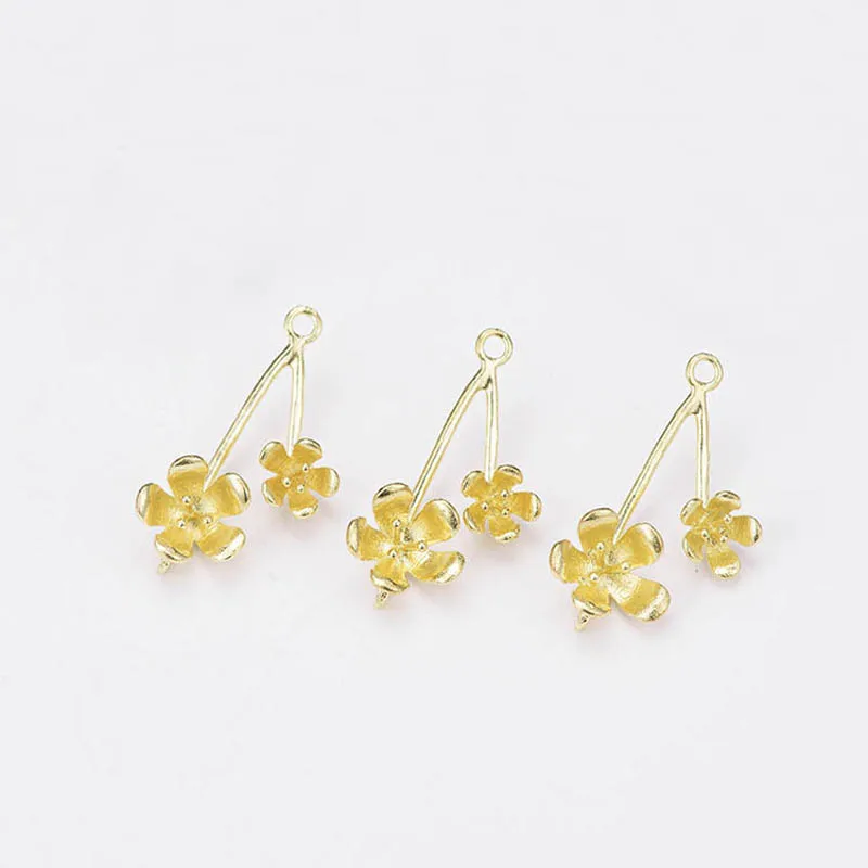 

20pcs Lotus Flower Leaf Branch Pendant Charms Quality Brass Metal Gold Silver Color DIY Dangle Hanging on Earrings Accessories