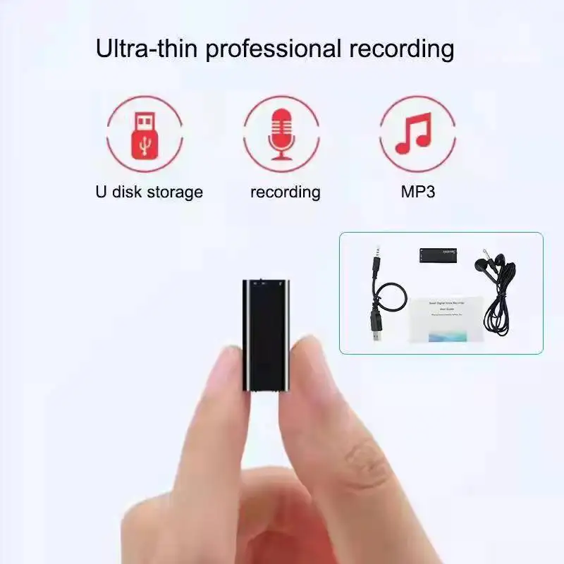 Mini USB Pen Voice Activated 32GB Digital Audio Voice Recorder Mp3 Player 192Kbps Recording WAV Smallest Sound Recording Device - ANKUX Tech Co., Ltd