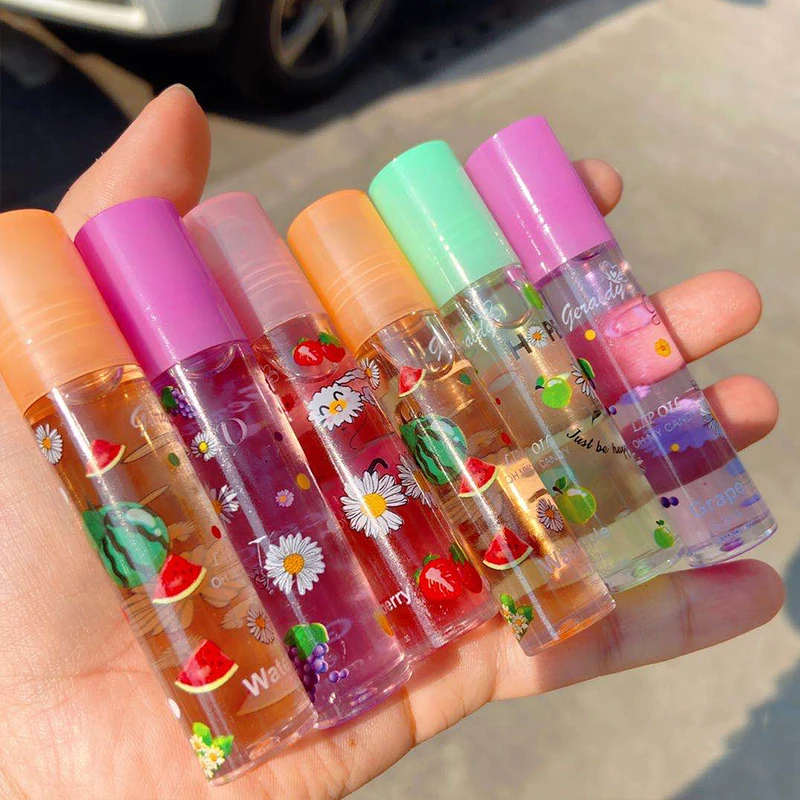 Moisturizing Strawberry Lip Gloss Crystal Dried Flowers Lip Gloss Oil
