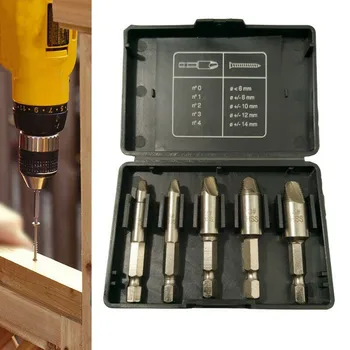 

Professional High-quality 5pcs Hex Screw Easy Out Drill Bit Set Mintiml Screw Accessaries Tool Parts New