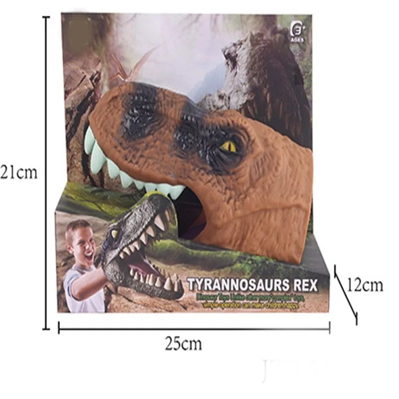 

T-Rex Hand Puppet Gloves Animal Head Soft Silcone Mouth at Will Transformation Plastic Toy Dinosaur Doll Parent And Child Intera