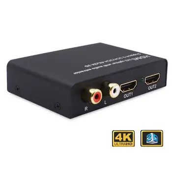 

HDMI Splitter Power Supply Adapter HDMI 1x2 Splitter Audio Extractor 5.1CH/2CH 4Kx2K Video Audio Adapter Converter US/EU/UK Plug
