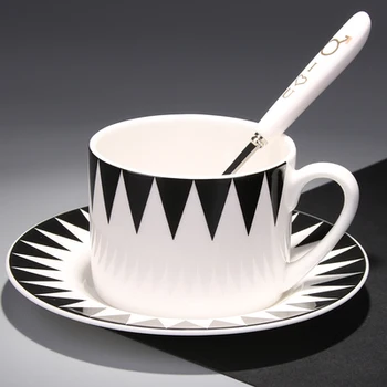 Punto - Bone China Monochrome Teacup and Saucer 11