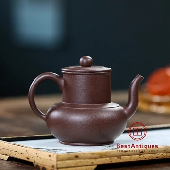 

Yixing Zisha Teapot Purple Clay Teapots Handmade Zini Gongdeng 230cc
