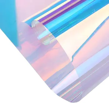 

Holographic Iridescent Window Film Colorful Glass Stickers Adhesive Stained Glass Vinyl Anti UV Rainbow Effect Tint for Home