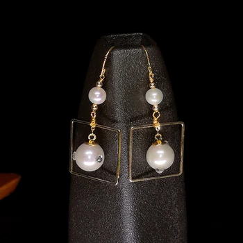 

100% Natural Fresh Water Pearl For Women Girl Vintage Luxury Wedding Party Gift Handmade Fine Jewelry Brincos