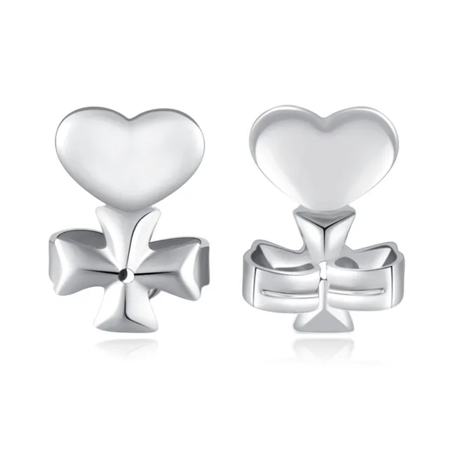 hot sale New magic heart butterfly clover Earring lift Backs Support Hypoallergenic Earrings Lift Lifters Fits All Post Earring silver crossing
