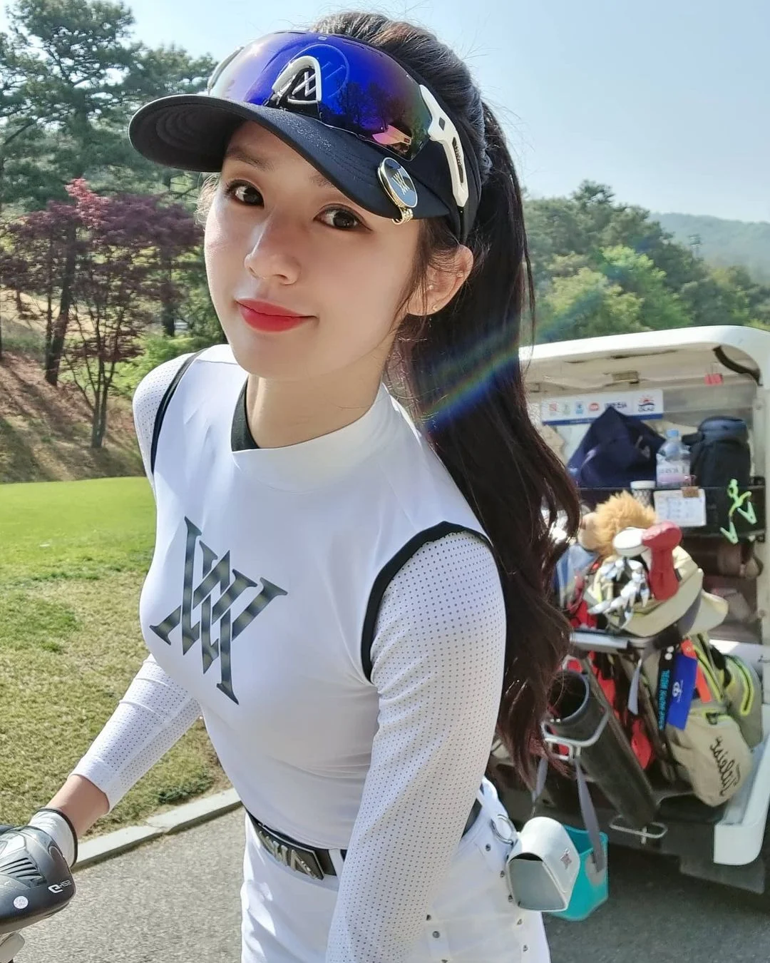 Golf women's shirt spring and summer thin sun-proof long-sleeved stretch fabric and perforated sleeves