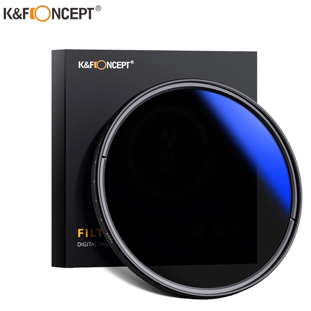 K&F CONCEPT 37-82mm ND2 to ND400 ND Lens Filter Fader Adjustable Neutral Density Variable 49mm 52mm 58mm 62mm 67mm 77mm