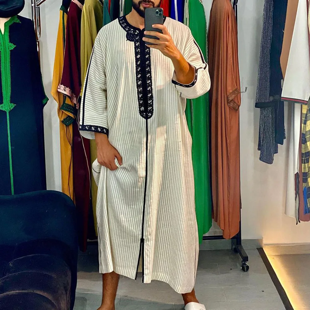 Men Muslim Islamic Kaftan Arab Fashion 