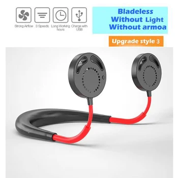 

Bladeless Portable Mini Fan USB Rechargeable Quiet Hand Free Personal Fan 3 Adjustable Speed Wearable Neckband Neck Fan