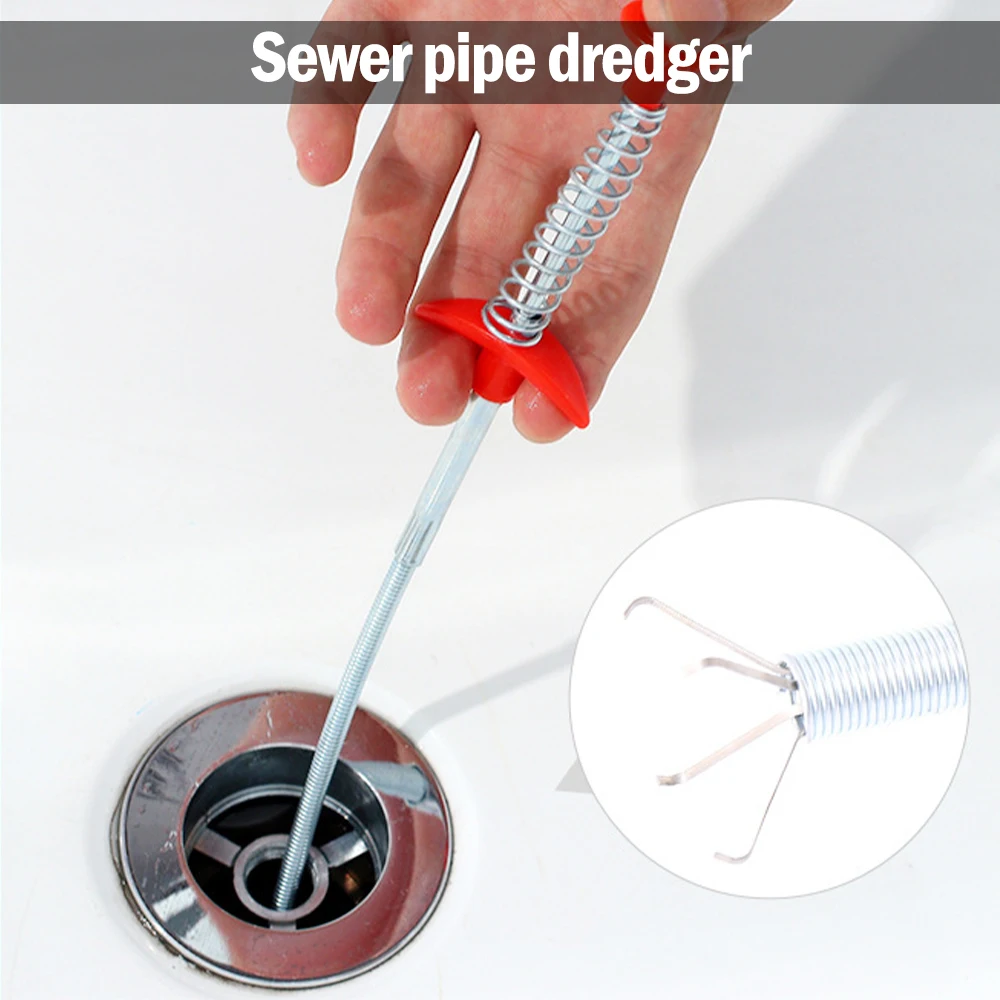 

23.6 Inch Spring Pipe Dredging Tools, Drain Cleaner Clog Remover Cleaning Tools Household for Kitchen Sink