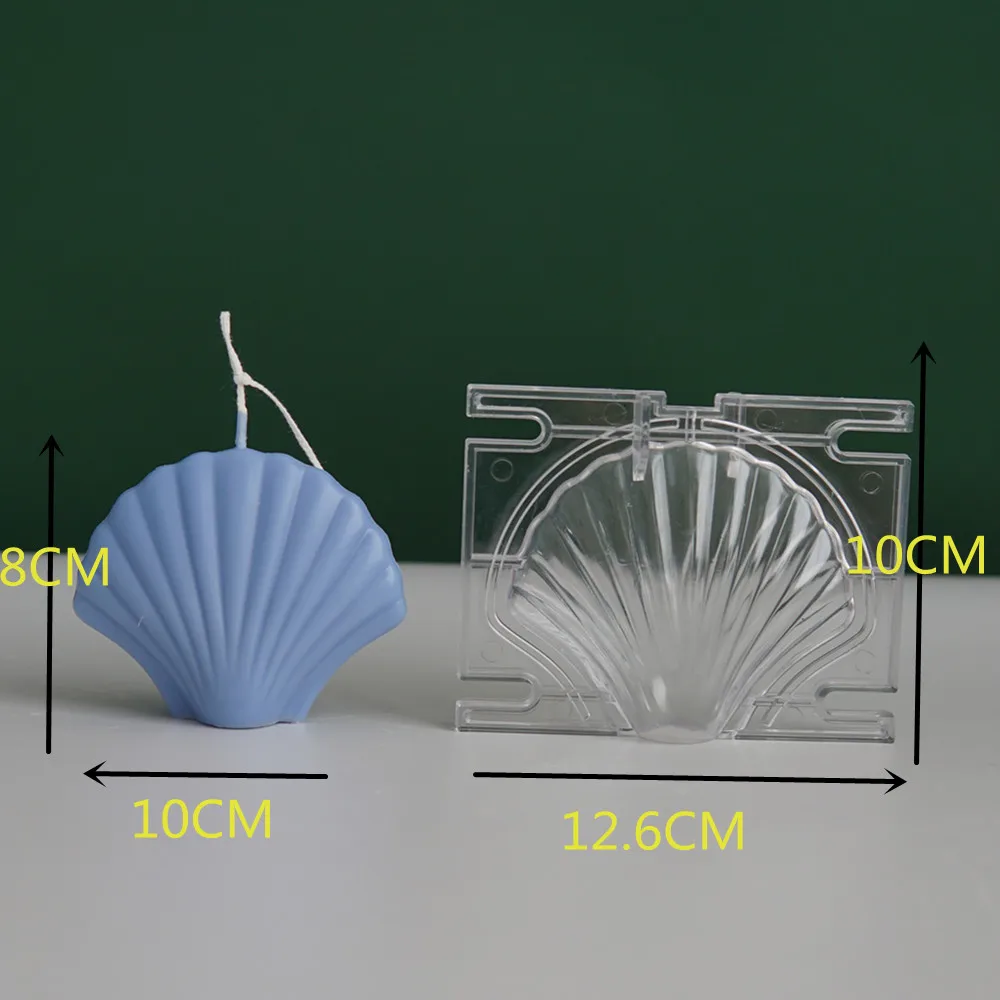 5.5 cm Small Scented Candle Making Mold Seashell Plastic Mould Scallop Shell Aromatherapy Moulds Handmade Soap Mold Clay Craft Kit DIY 3D Shell Candle Mold 9.5