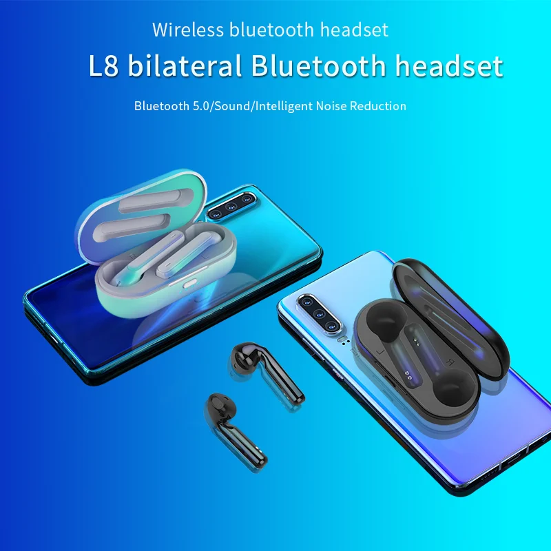 L8 беспроводные наушники TWS Bluetooth наушники 5 цветов отпечаток пальца сенсорный HD Стерео шумоподавление Гарнитура для девочек
