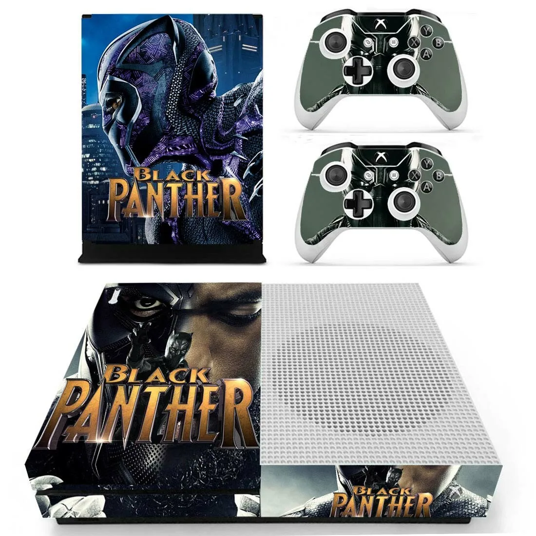 Черная пантера наклейка s для Xbox One S виниловые наклейки на кожу наклейки Pegatinas для Xbox one тонкая консоль и два контроллера шкуры