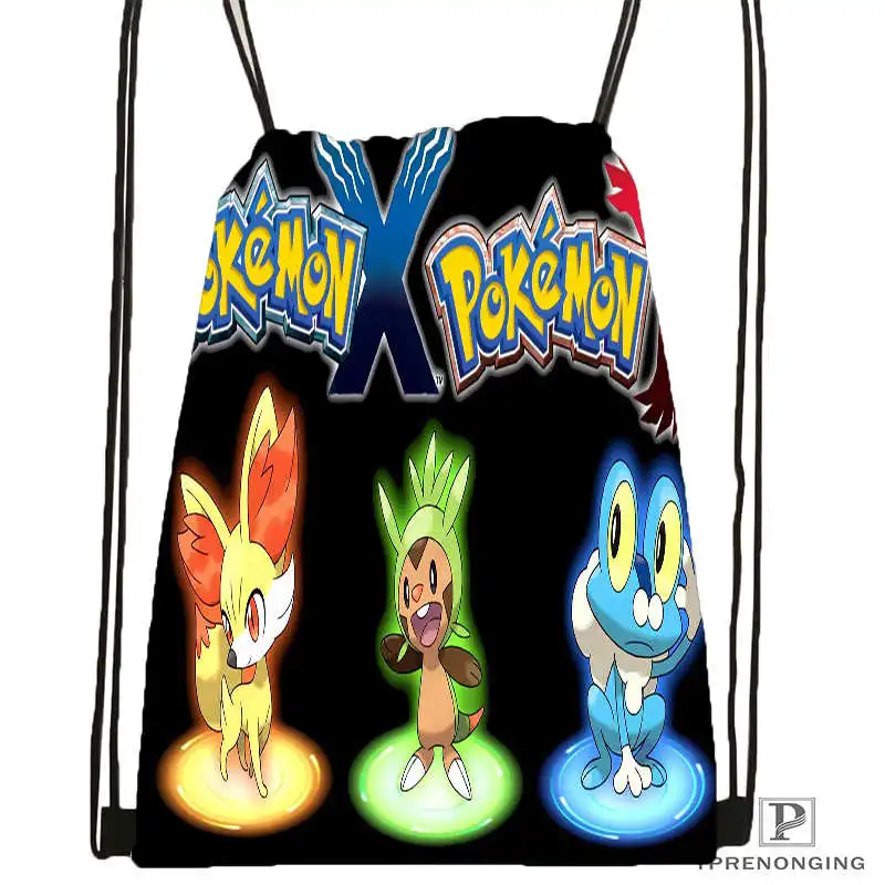 Drawstring Backpack На заказ pokemon_pikachu_Drawstring рюкзак сумка для мужчин и женщин милый рюкзак детский Ранец(черная спинка) 31x40 см#20180611-03-154 - Цвет: Drawstring Backpack