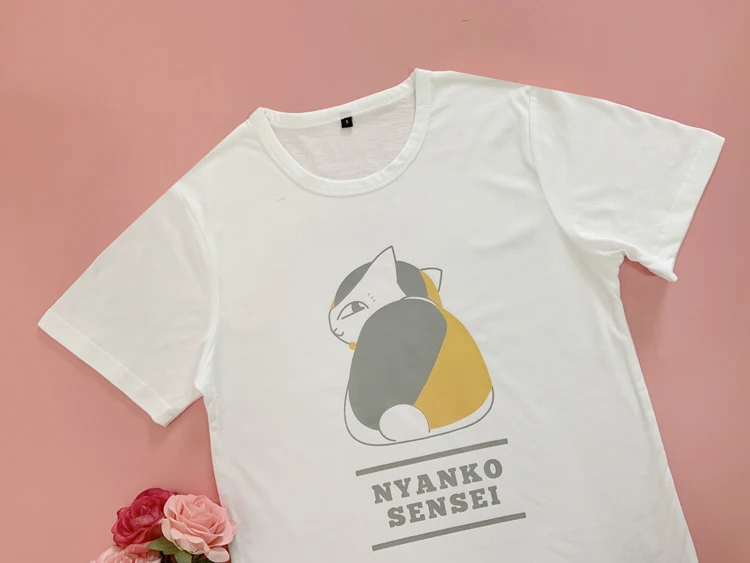 Женская футболка Natsume's Book of Friends Nyanko Sensei, свободная летняя хлопковая Милая футболка с короткими рукавами, топы японского аниме