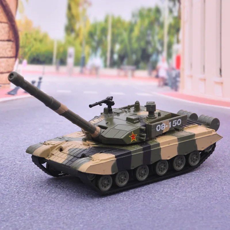 

Hot Sales cai li xin Crawler Rocket Laucher Tank Warrior Sound And Light Toy Alloy Military Model T99 Main Battle Tank