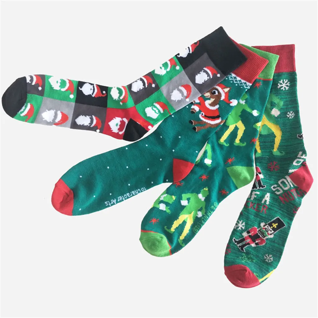 Christmas Women Ladies Warm Elk Snowman Socks Casual Cotton Socks Stocke Gift