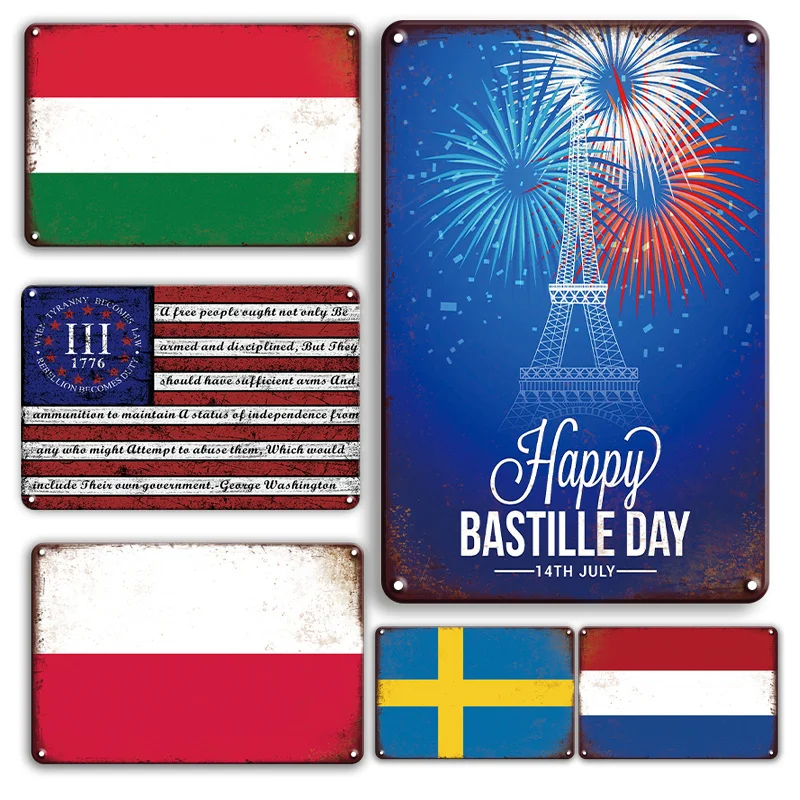 Американский флаг металлическая табличка винтажный ярдовый и садовый декор