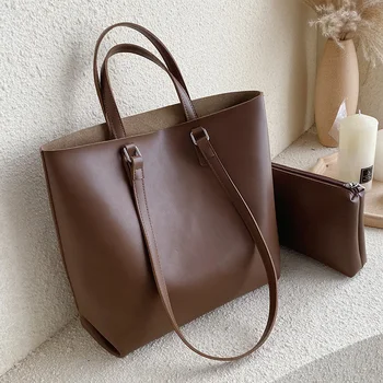 

High Capacity PU Leather Tote Bags For Women 2020 Composite Bag Lady Travel Crossbody Shoulder Bags Female Simple Handbags