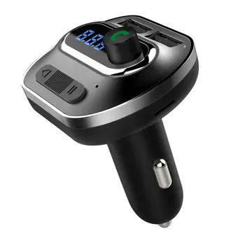 

T19 Car Mp3 Player Hands-Free Phone Car Fm Transmitter Car Charger Laser Engraving Design Cigarette Lighter