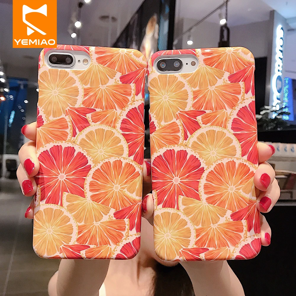 

Ultra Thin Fruit i8 Phone Case for iPhone 8 7 6 6S Plus Cover Cute Cherry Orange Hard PC Cover for iPhone XS MAX XR X Case Funda