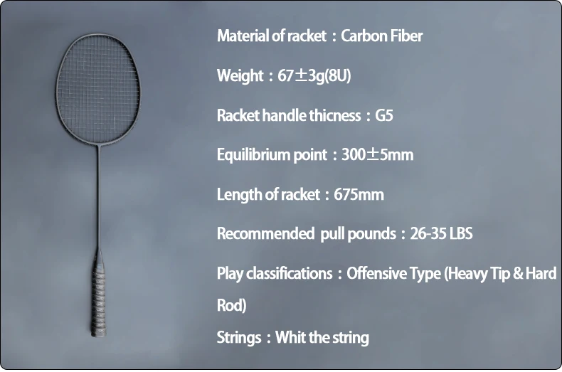 Профессиональный ультра светильник 8U, полностью углеродное волокно, ракетка для бадминтона, нанизанная, атакующего типа, ракетка, Макс 35 фунтов, Спортивная ракетка