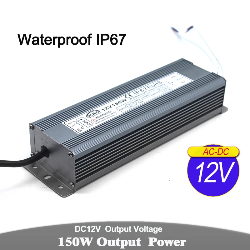 IP 67 Источник питания DC12V DC24V 24 Вт 60 Вт 72 Вт 100 Вт 120 Вт 150 Вт 200 Вт 250 Вт 300 Вт 350 Вт Трансформаторы освещения AC220V для наружного освещения SMPS