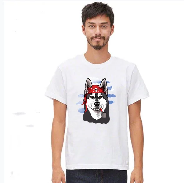 Новая модная футболка с собакой, мужские топы в стиле хип-хоп, Повседневная футболка с рисунком забавной собаки, Мужская Удобная хлопковая футболка