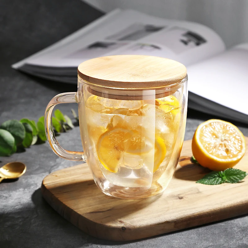 Double Coffee Mugs With the Handle Drinking Insulation Wall Glass Tea Cup Creative Gift Drinkware Milk | Дом и сад