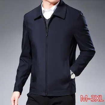 

Jackets Outerwear New Loose Casual Spring And Autumn Elderly Men Cotton Turn-down Collar Solid Zipper Slim China (mainland)